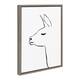 Kate and Laurel Sylvie Minimalist Llama Framed Canvas by Teju Reval