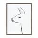Kate and Laurel Sylvie Minimalist Llama Framed Canvas by Teju Reval - 18x24 - Plastic - Grey