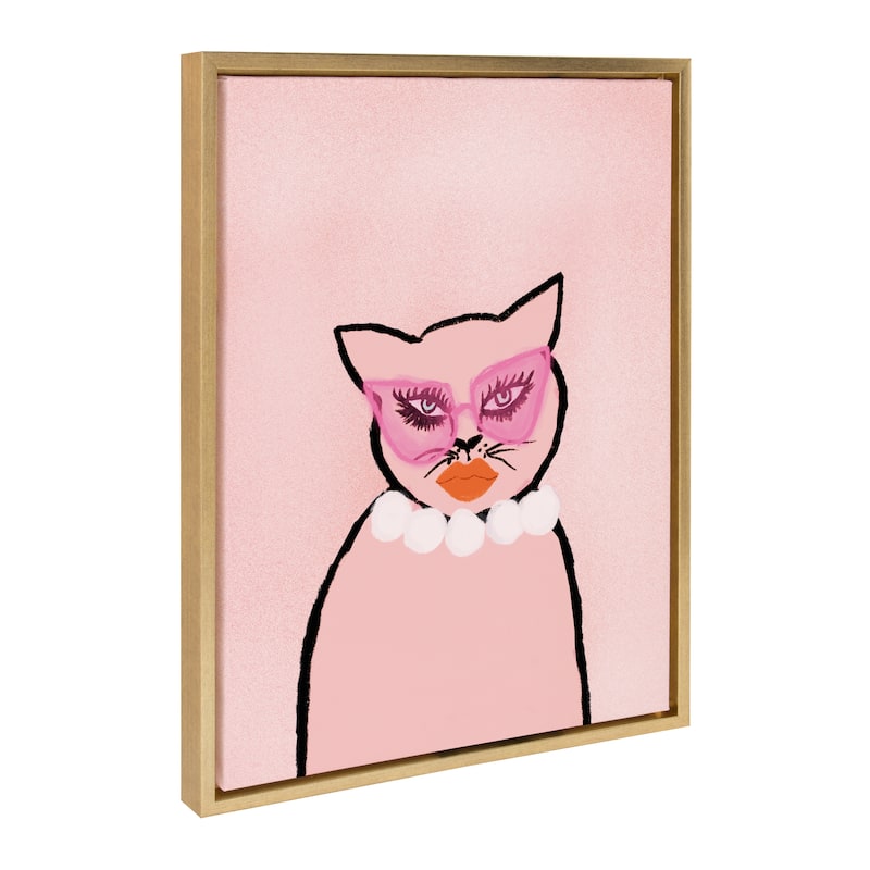Kate and Laurel Sylvie Cat Pearl Canvas by Bouffants and Broken Hearts