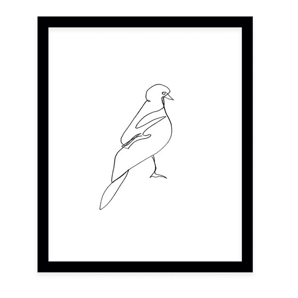 MINIMAL BIRD Black Framed Giclee Print By Danushka Abeygoda
