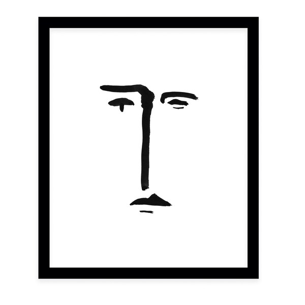 LINE FACE Black Framed Giclee Print By Danushka Abeygoda