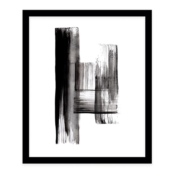 INK BLACK Black Framed Giclee Print By Danushka Abeygoda
