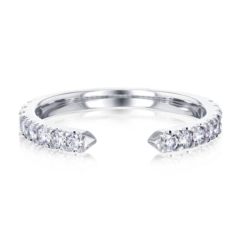 Kobelli 0.4 Carats Natural Diamond 14k Solid Gold Open C Women's Wedding Band