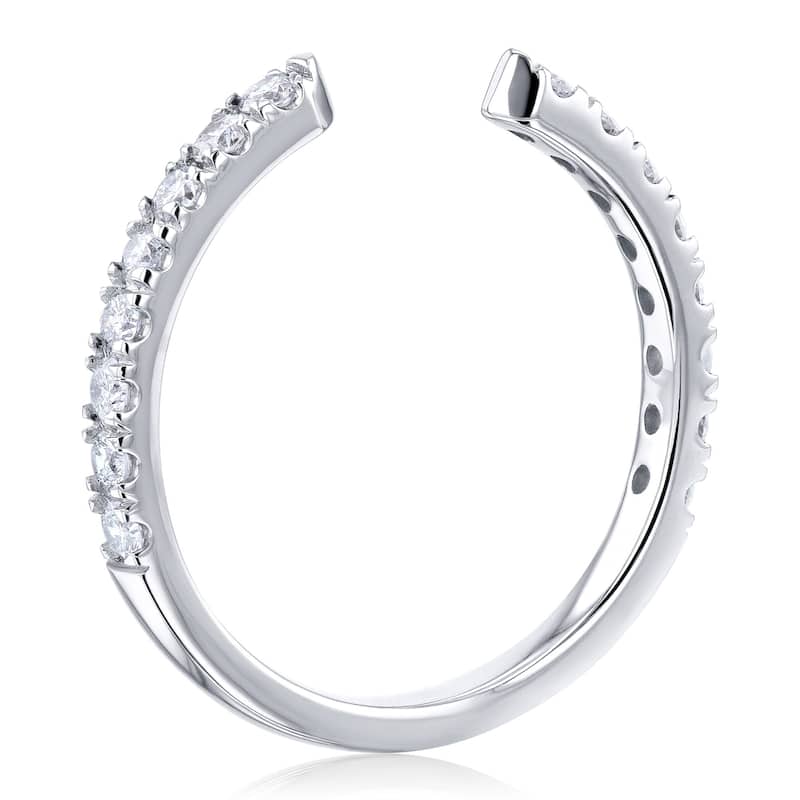 Kobelli 0.4 Carats Natural Diamond 14k Solid Gold Open C Women's Wedding Band