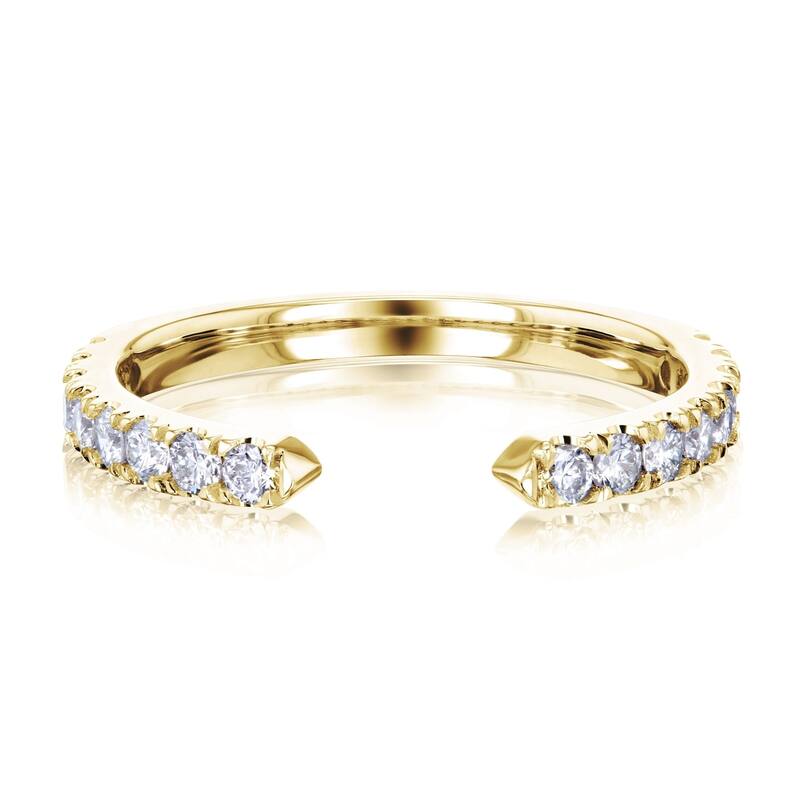 Kobelli 0.4 Carats Natural Diamond 14k Solid Gold Open C Women's Wedding Band