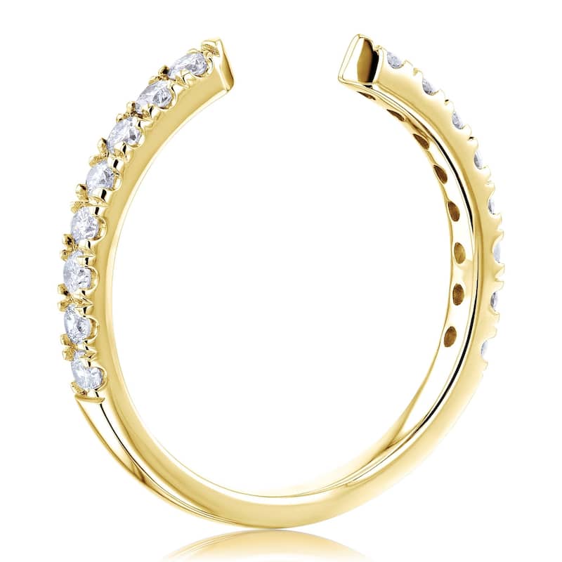 Kobelli 0.4 Carats Natural Diamond 14k Solid Gold Open C Women's Wedding Band