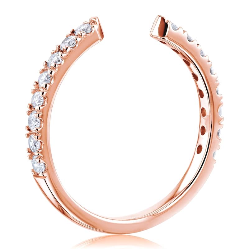 Kobelli 0.4 Carats Natural Diamond 14k Solid Gold Open C Women's Wedding Band