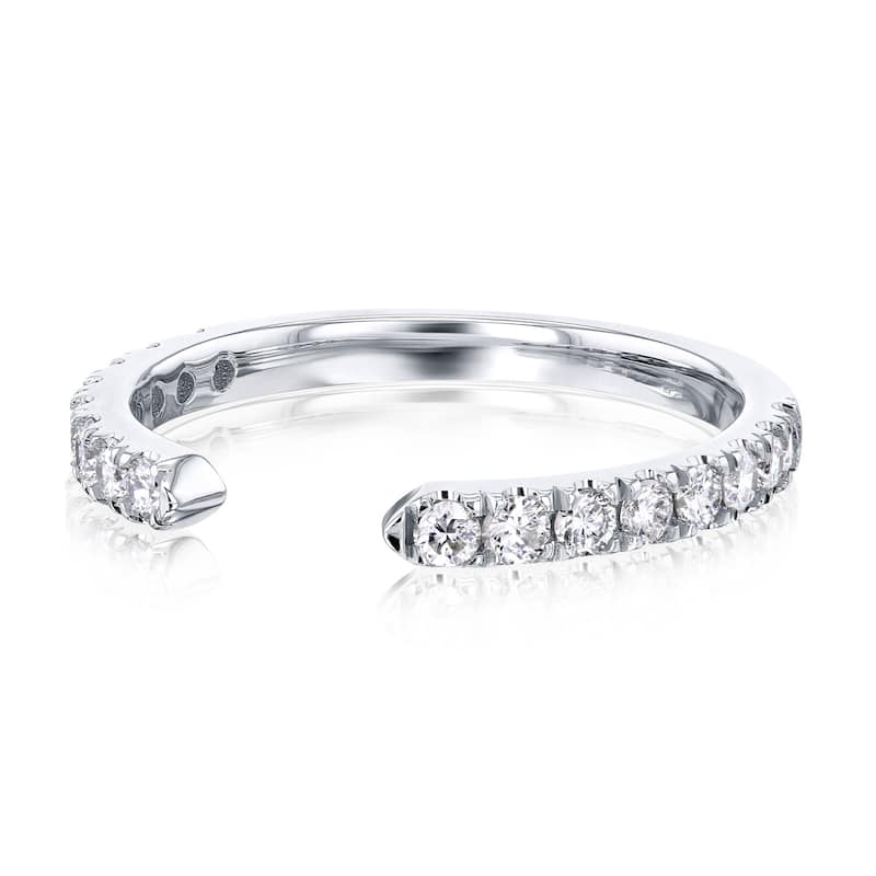 Kobelli 0.4 Carats Natural Diamond 14k Solid Gold Open C Women's Wedding Band