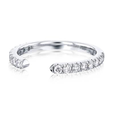 Kobelli 0.4 Carats Natural Diamond 14k Solid Gold Open C Women's Wedding Band