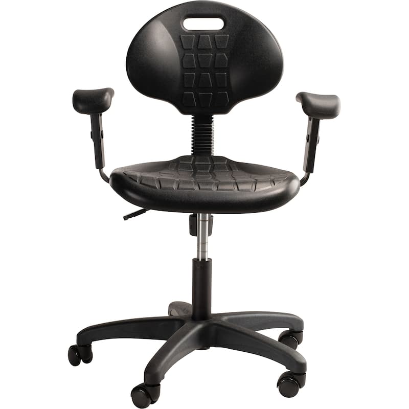 NPS® Polyurethane Task Chair, 16"-21" Height, Black - N/A