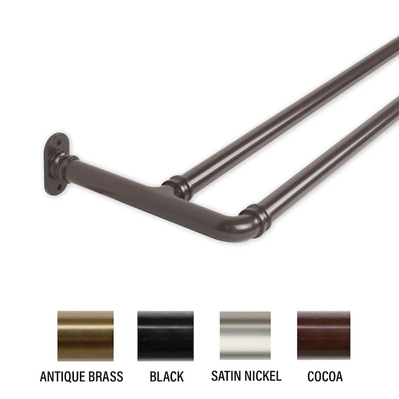 InStyleDesign 0.62-inch Double Blackout Curtain Rod - 48-84 inches - Cocoa