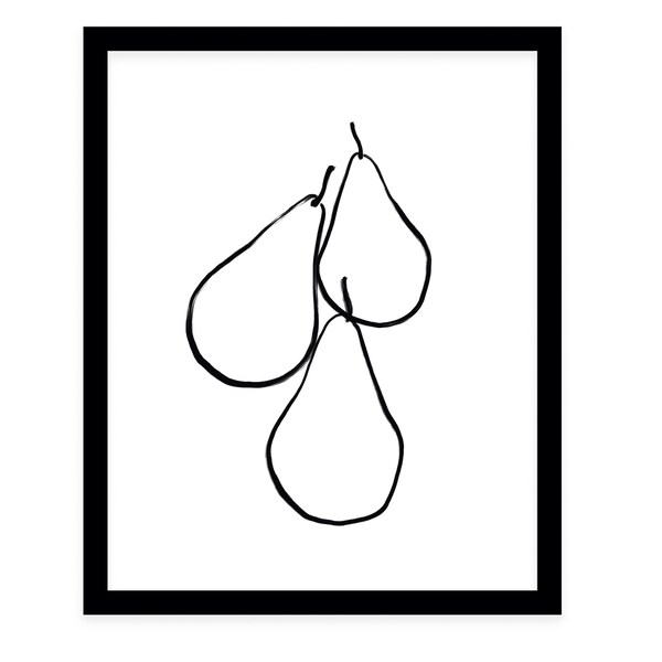 THREE PEARS Black Framed Giclee Print By Terri Ellis