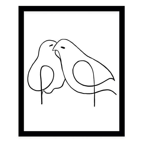LOVE BIRDS Black Framed Giclee Print By Terri Ellis