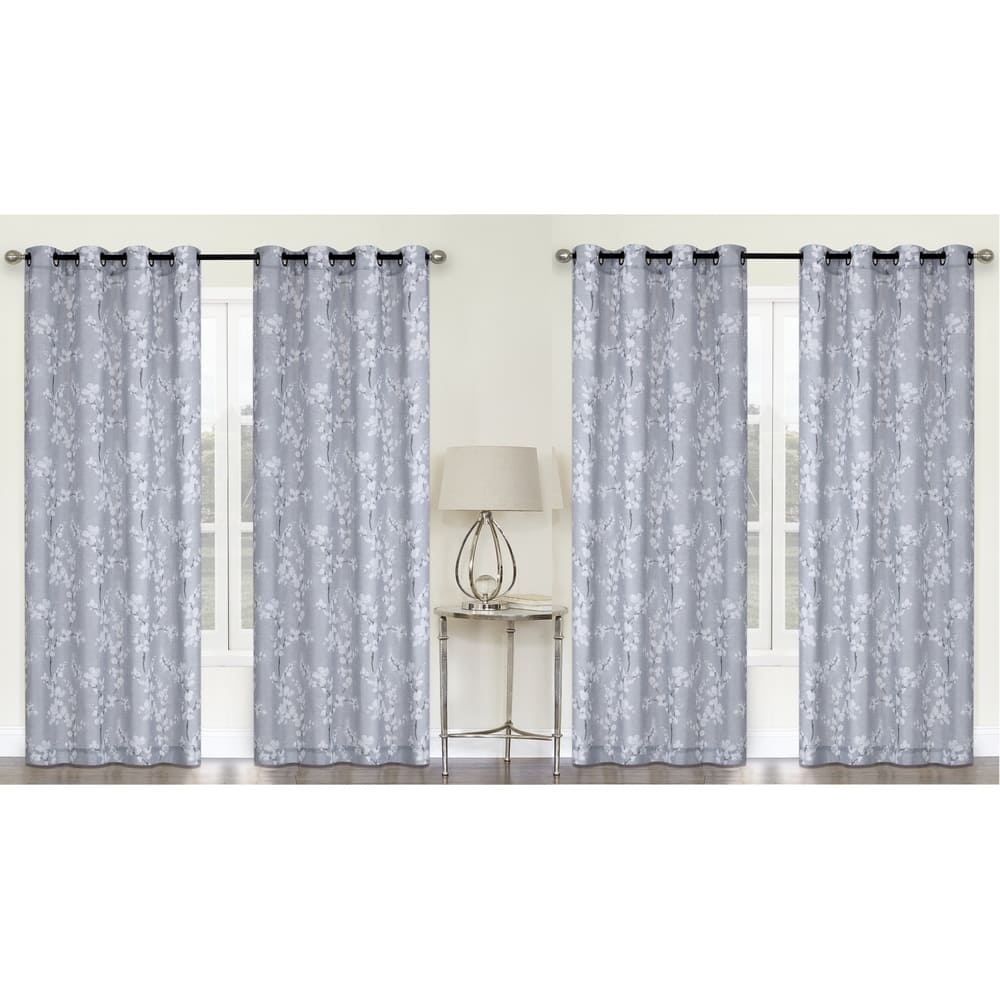 Blossom Textured Slub Window Curtain Panel 2-Pack or 4-Pack