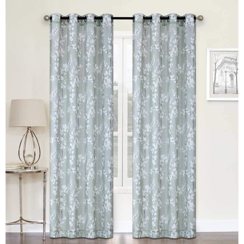 Blossom Textured Slub Window Curtain Panel 2-Pack or 4-Pack
