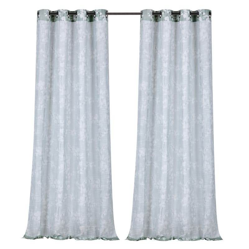 Blossom Textured Slub Window Curtain Panel 2-Pack or 4-Pack