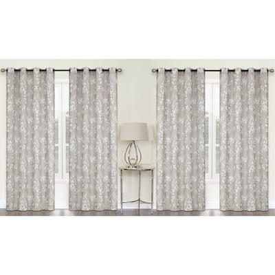 Blossom Textured Slub Window Curtain Panel 2-Pack or 4-Pack