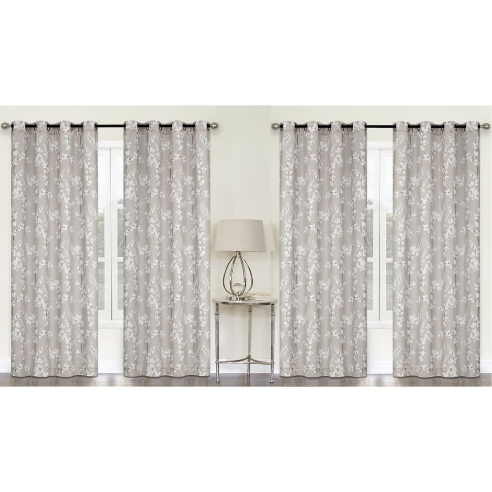 Blossom Textured Slub Window Curtain Panel 2-Pack or 4-Pack