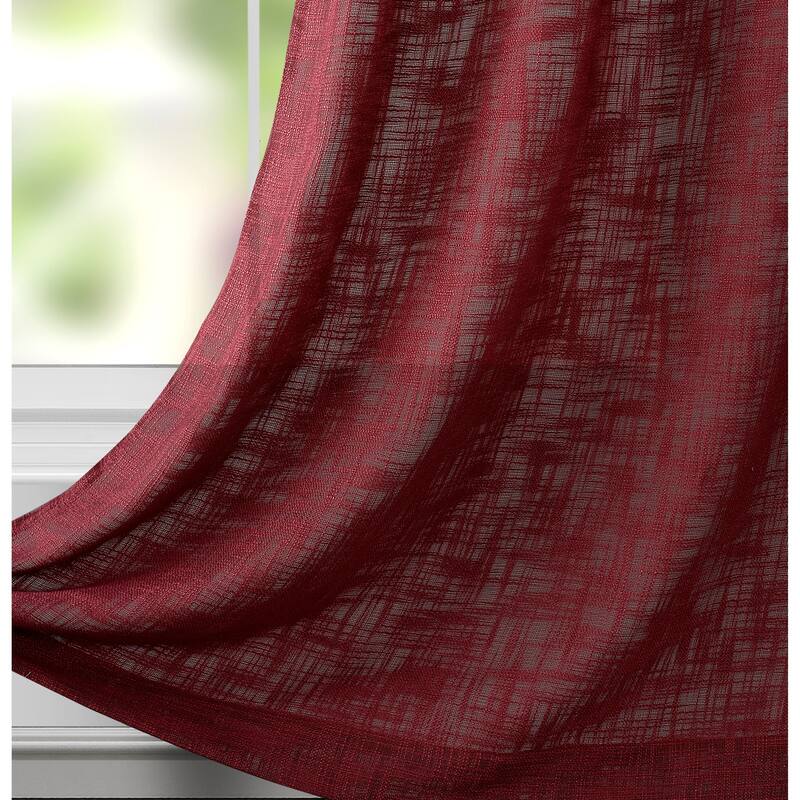 Ashley Textured Slub Yarn Window Curtain Panel 2-Pack or 4-Pack