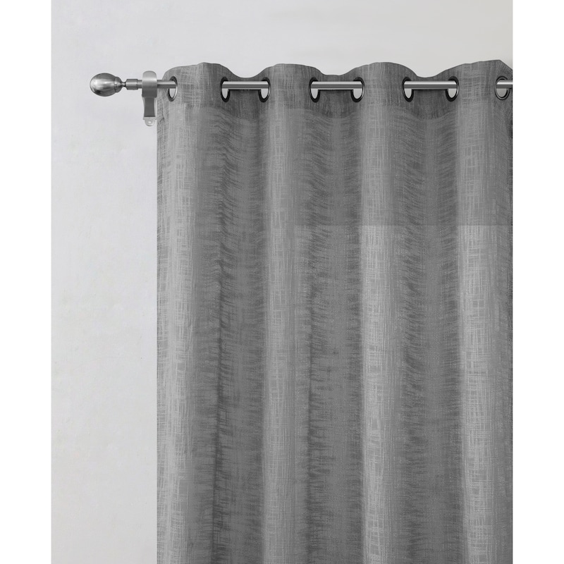 Ashley Textured Slub Yarn Window Curtain Panel 2-Pack or 4-Pack