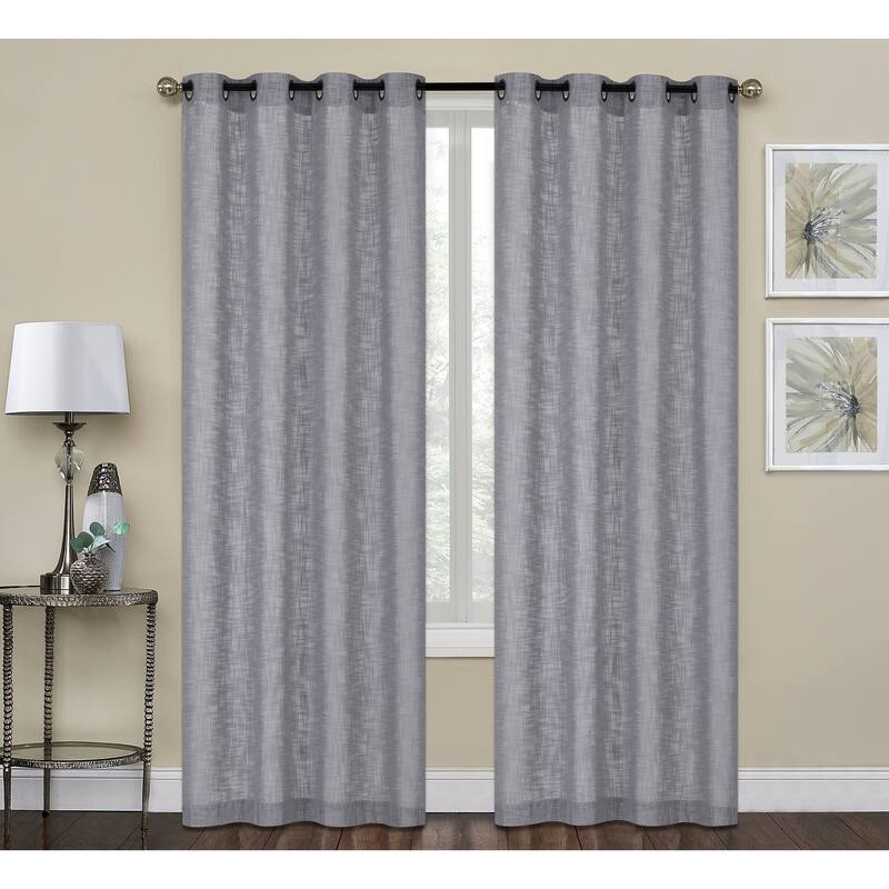 Ashley Textured Slub Yarn Window Curtain Panel 2-Pack or 4-Pack