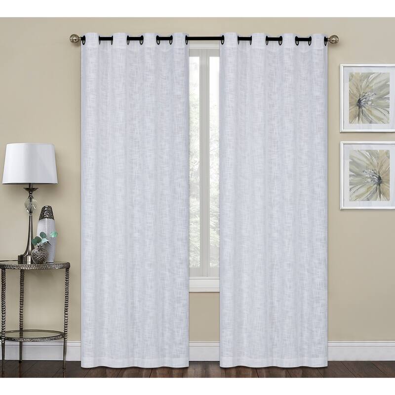 Ashley Textured Slub Yarn Window Curtain Panel 2-Pack or 4-Pack