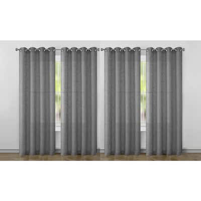 Ashley Textured Slub Yarn Window Curtain Panel 2-Pack or 4-Pack