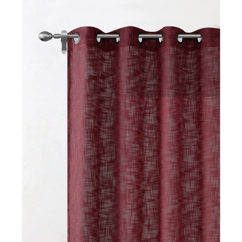 Ashley Textured Slub Yarn Window Curtain Panel 2-Pack or 4-Pack