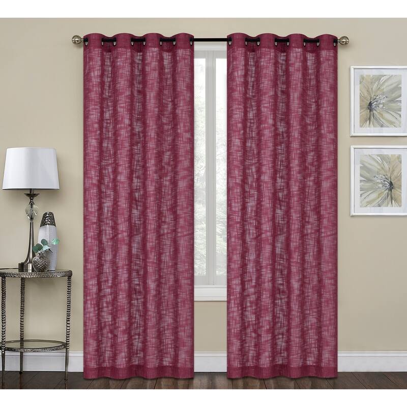 Ashley Textured Slub Yarn Window Curtain Panel 2-Pack or 4-Pack