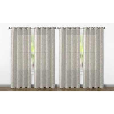 Ashley Textured Slub Yarn Window Curtain Panel 2-Pack or 4-Pack