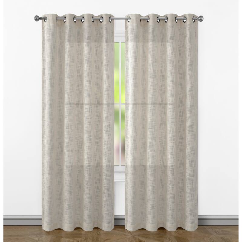 Ashley Textured Slub Yarn Window Curtain Panel 2-Pack or 4-Pack