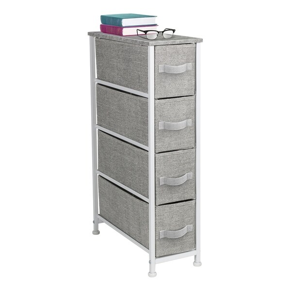 4 Drawers Chest Dresser Narrow Grey
