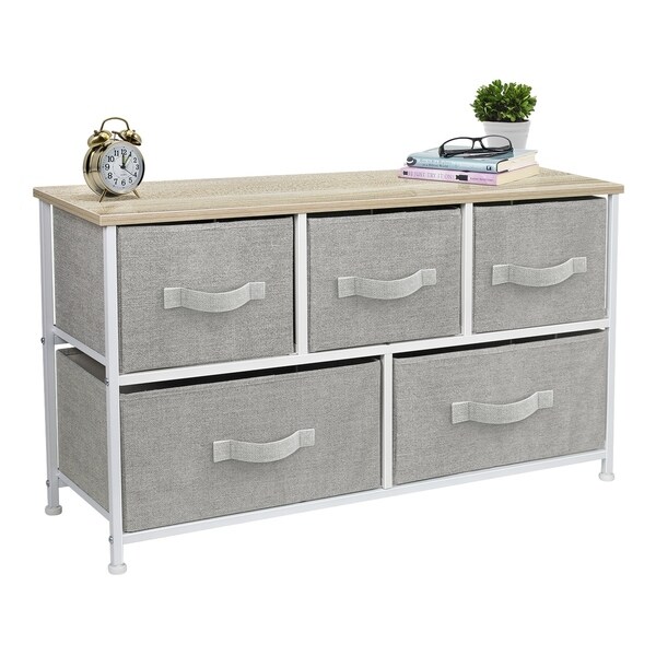 5 Drawer Storage Chest Beige