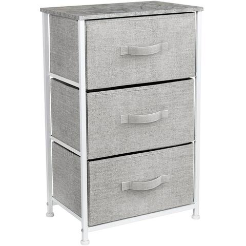 Sorbus Nightstand with 3 Drawers-Grey