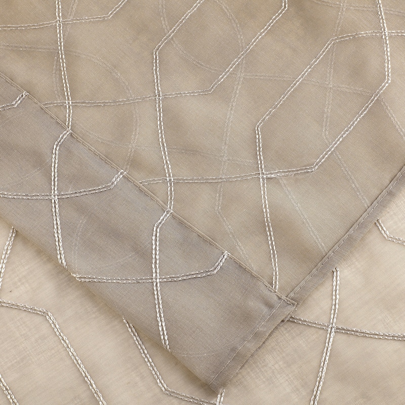 Trellis Embroidered Sheer Window Curtain Panel 2-pack or 4-Pack