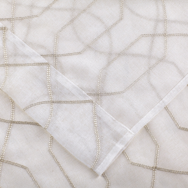 Trellis Embroidered Sheer Window Curtain Panel 2-pack or 4-Pack
