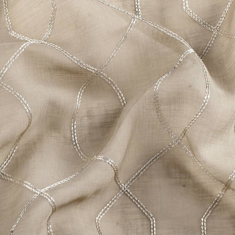 Trellis Embroidered Sheer Window Curtain Panel 2-pack or 4-Pack