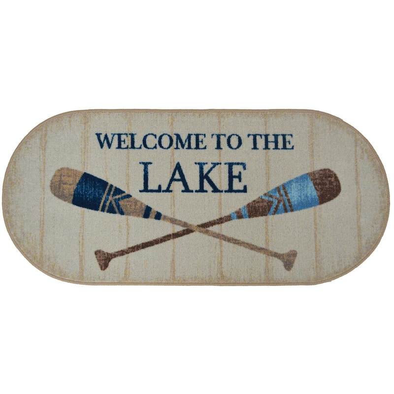 Mayberry Cozy Cabin Welcome to the Lake Accent Non-slip Lodge Cabin Mat - 20"x44"