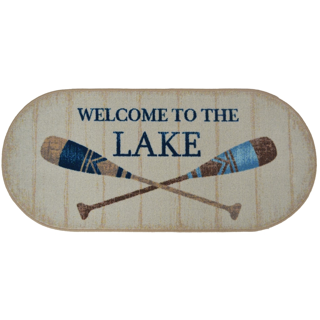 Mayberry Cozy Cabin Welcome to the Lake Accent Non-slip Lodge Cabin Mat - 20"x44"