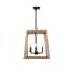 preview thumbnail 4 of 3, Rustic Large Geometric Wooden and Black Lantern