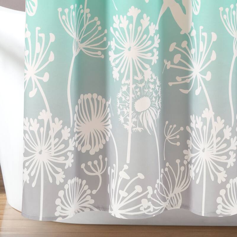 Lush Decor Dandelion Fairy Ombre Pastel Rainbow Shower Curtain