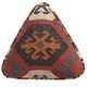 preview thumbnail 2 of 0, Handmade Indo Wool and Jute Kilim Pouf (India) - 18" x 18" x 17"