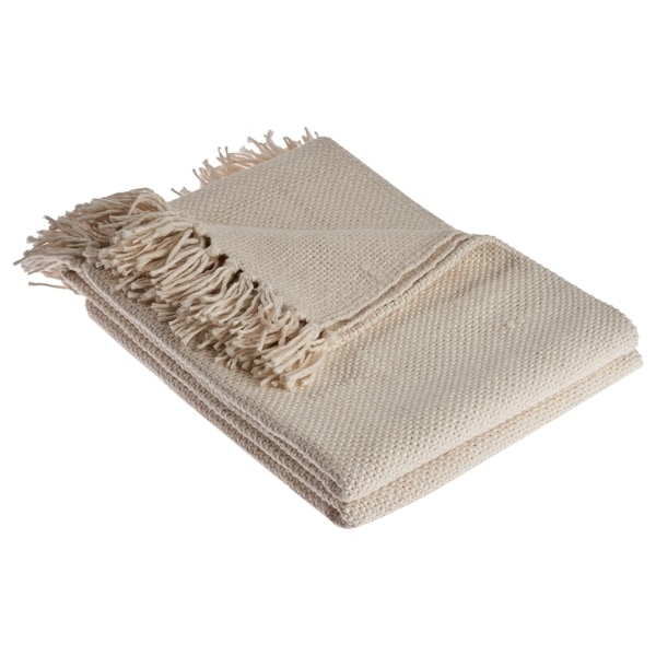 Shop Light Beige Solid Throw Blanket - Overstock - 30822504