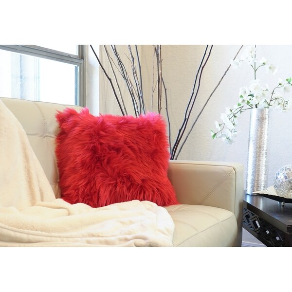 Decorative New Luxury Series Merino Style Fur Throw Pillow Case Cushion Cover 18" x 18"
