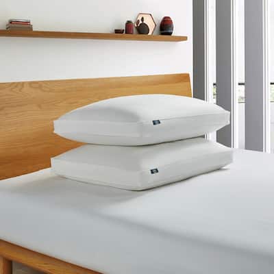 Serta 233 Thread Count White Goose Feather and Down Fiber Pillow (Set of 2)