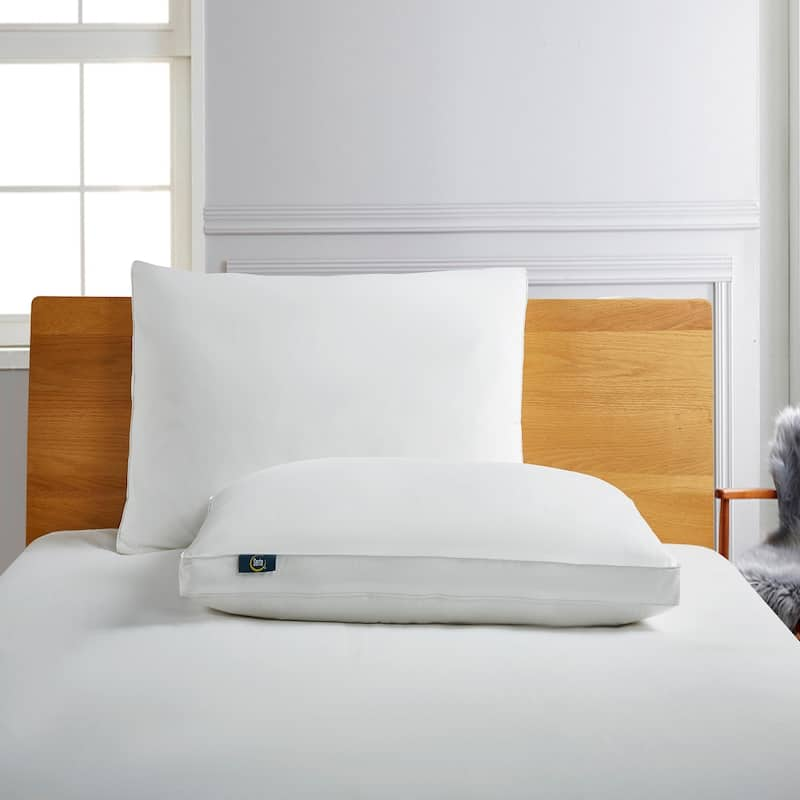 Serta 233 Thread Count White Goose Feather and Down Fiber Pillow (Set of 2)