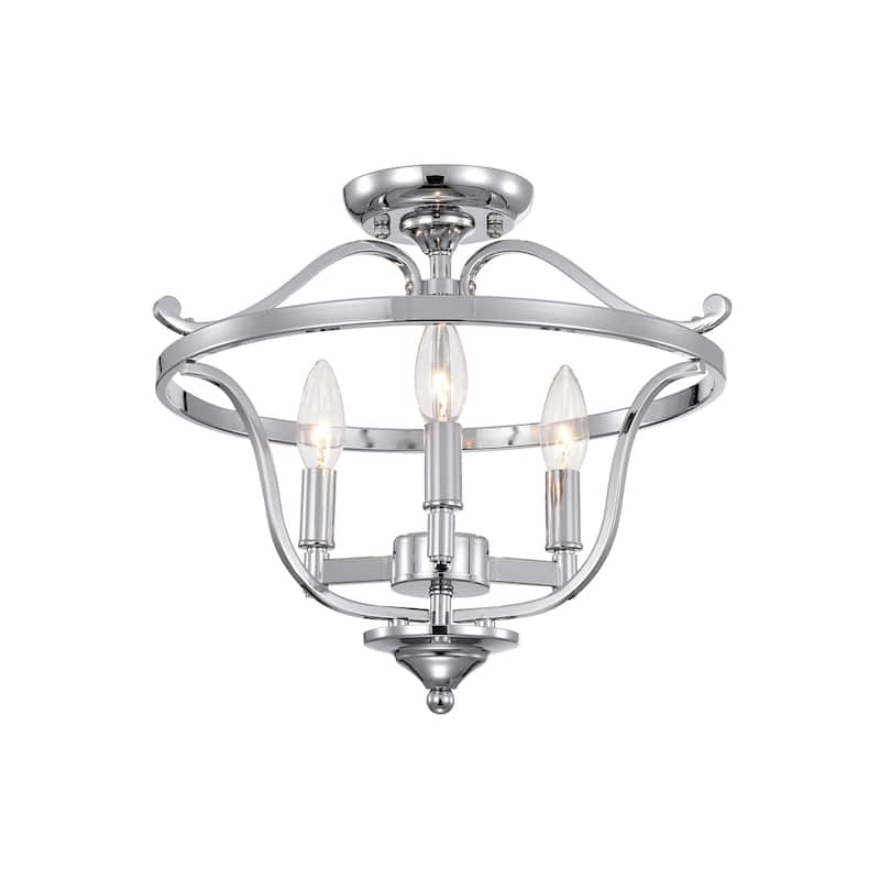 Karl Chrome 3-Light Semi-Flush Mount Light