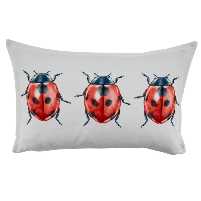 Throw Pillow With Lady Bugs Design