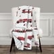 preview thumbnail 2 of 7, Lush Decor Fire Truck Reversible Print Throw Blanket Red & White