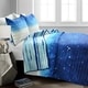 preview thumbnail 4 of 8, Lush Decor Space Star Ombre Reversible Print Quilt Set